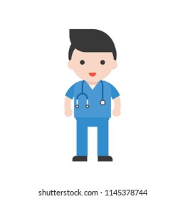 Nurse, Cute character healthcare staff, flat design