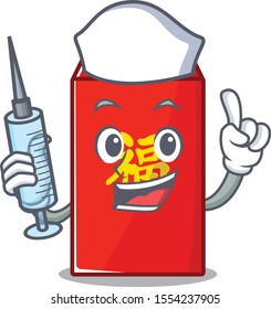 nurse cute red envelope on nurse isolated mascot
