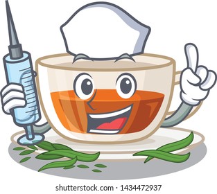 Nurse darjeeling tea in the mascot shape