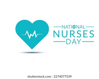 NURSE DAY. International holiday. Hand lettering vector illustration. Hand drawn text design for National Nurses Day. Professionals Day. Script word for print greetings card, poster, banner . Eps 10 .