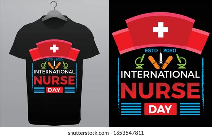 Nurse Day T-Shirt Vector Design Template.