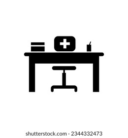 Nurse desk icon on white background