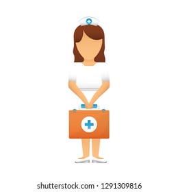 nurse with diagnostic products icon image