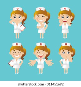 Nurse in different poses