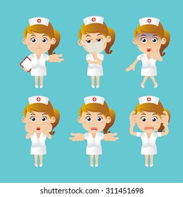 Nurse in different poses
