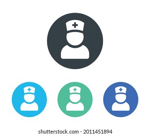 Krankenschwester, Arzt Assistenzärztin Symbol Vektorgrafik. Symbol für medizinisches Personal.