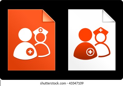 Nurse and Doctor on Paper Set Original Vector Illustration