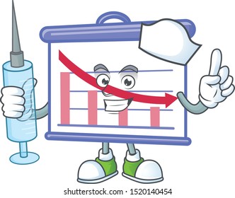 Nurse down graphic board in character mascot