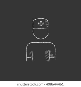 Nurse. Drawn in chalk icon.