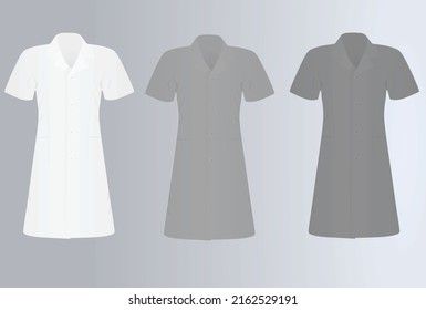 Nurse dress scrub coat set. vector