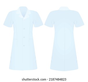 Nurse dress scrub coat. vector
