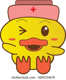 Nurse Duck Vector Illustration. Good for health products especially for children. They really like cute and adorable characters.