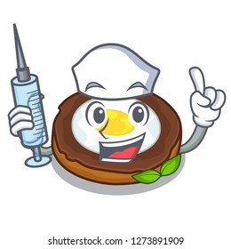 Nurse egg scotch served on cartoon plates