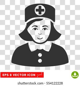 Nurse EPS vector icon. Illustration style is flat iconic gray symbol on chess transparent background.
