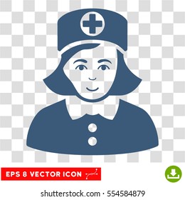Nurse EPS vector icon. Illustration style is flat iconic blue symbol on chess transparent background.