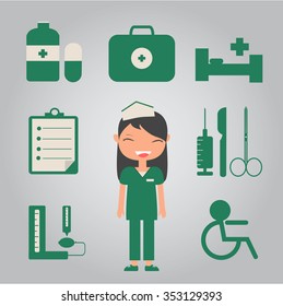 nurse with equipment