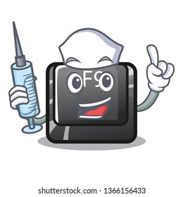 Nurse F9 button installed on cartoon keyboard