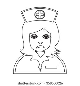 Nurse Face emotion Icon Illustration sign design
