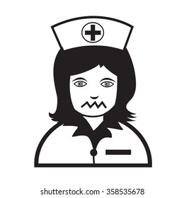 Nurse Face emotion Icon Illustration sign design