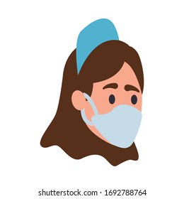 enfermero con carácter de máscara facial ilustración vectorial
