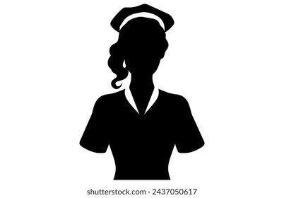 Nurse female silhouettes,  Nurse silhouette vector, Nurse silhouette set
