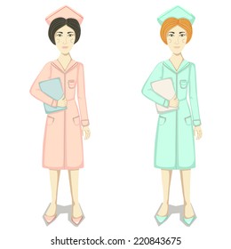 Nurse Female Vector Set