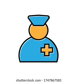 nurse filled outline icon vector design