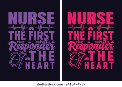 Nurse The First Responder Of The Heart,  Life, Saving One Patient At A Time, Nurse Life, Hospital nurse T-Shirt, Doctor student shirt model, Half Leopard Nurse, Unique Profession-Themed Design