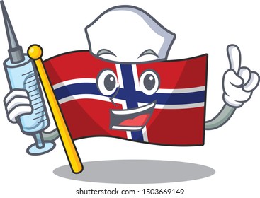 Nurse flag norway isolated in the mascot