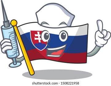 Nurse flag slovakia with the shape character