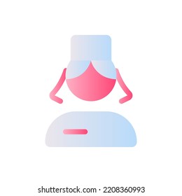 Nurse flat gradient two-color ui icon. Professional assistant. First aid. Female doctor. Simple filled pictogram. GUI, UX design for mobile application. Vector isolated RGB illustration