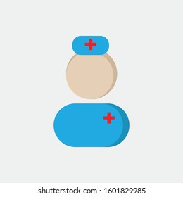 nurse flat icon idea , signs , symbols with blue and black color perfect for web , logo mobile app