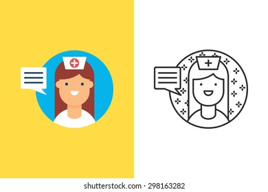Nurse flat and line style vector icon