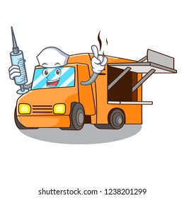 Nurse Food Truck with Isolated on mascot
