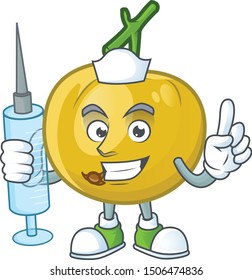 Nurse fresh araza character on white background