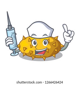 Nurse fruit Kiwano the isolated on mascot