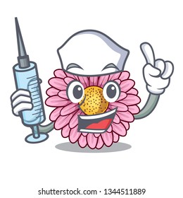 Nurse gerbera flower sticks the mascot stem