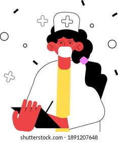The nurse getting ready to hear out the  patients symptoms.