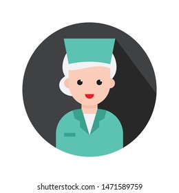 nurse glyph flat vector icon