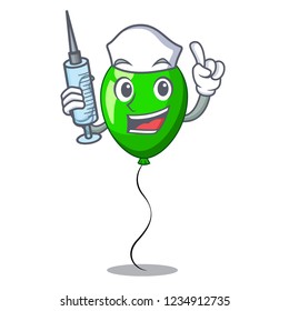 Nurse green baloon on left corner mascot