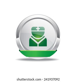 Nurse Green Vector Icon Button