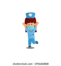 Nurse Happy Character Design Vector illustration for International Nurse Day