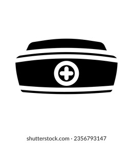 nurse hat cap glyph icon vector. nurse hat cap sign. isolated symbol illustration