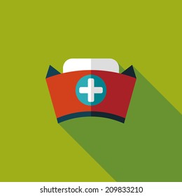 NURSE HAT flat icon with long shadow