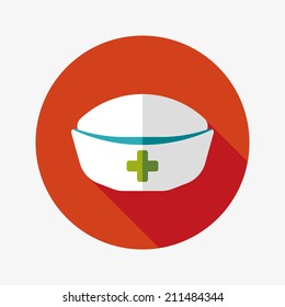 NURSE HAT flat icon with long shadow