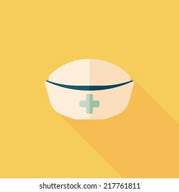 NURSE HAT flat icon with long shadow