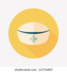 NURSE HAT flat icon with long shadow