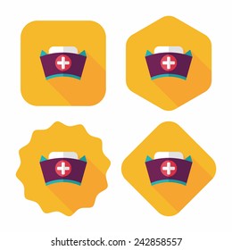 nurse hat flat icon with long shadow,eps10