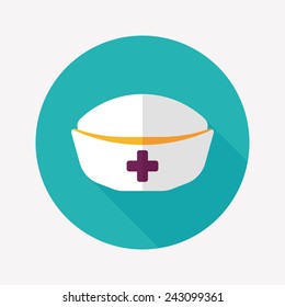 nurse hat flat icon with long shadow, eps10