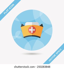 nurse hat flat icon with long shadow,eps10